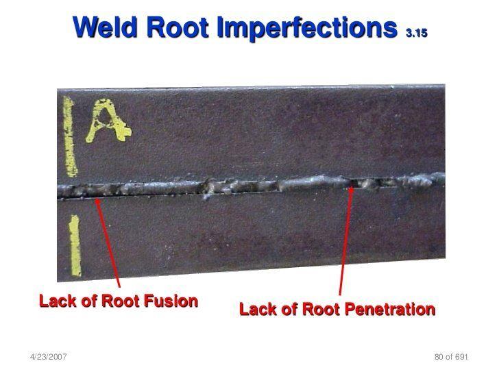 Lack fusion incomplete penetration