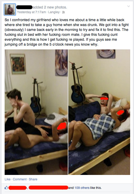 Cheating girlfriend sends dude pics