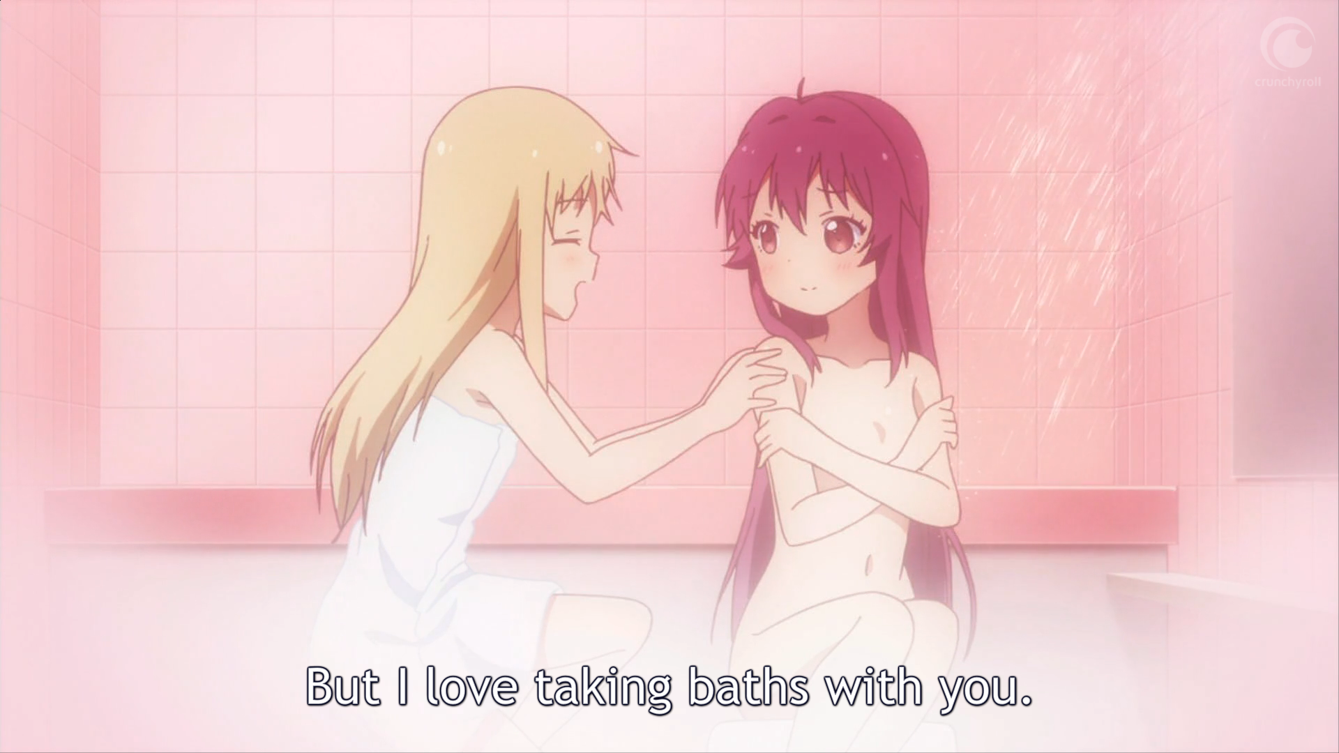Lesbian anime shower