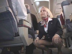 Blonde stewardess suck